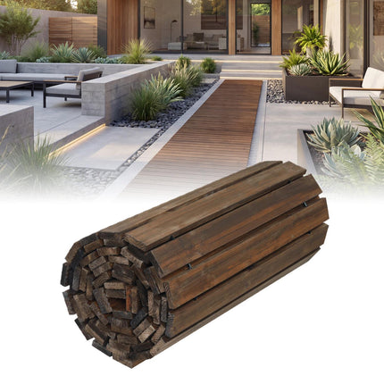 12 Ft Cedar Garden Pathway, 22" Wide, Roll-Up Design