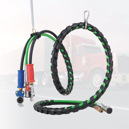 12 Ft Semi Truck Air Lines Kit, 3-in-1 Hoses, Glad Hands, 7-Way