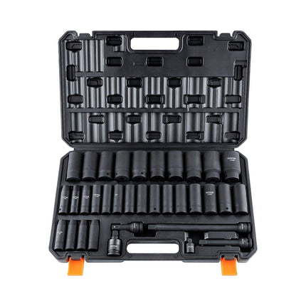 1/2-Inch Drive Deep Impact Socket Set, 34-Piece Metric 8–36mm