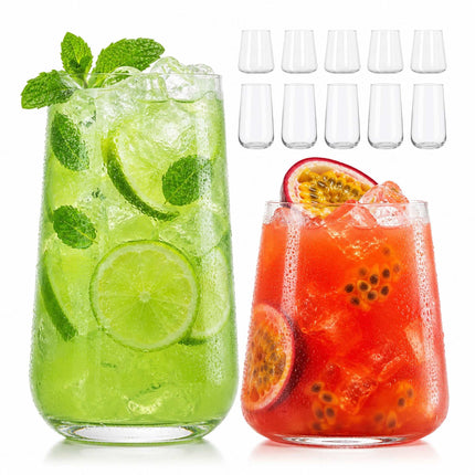 Skleněná sada 12 ks – 6 sklenic na longdrink a 6 na vodu
