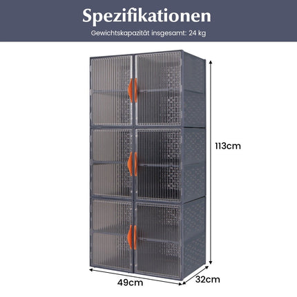 12 plastových úložných boxů s víkem, stohovatelné průhledné PP boxy