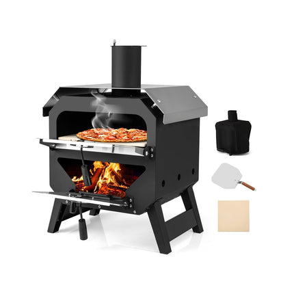 Přenosná venkovní pec na pizzu 12" s kamenem a krytem