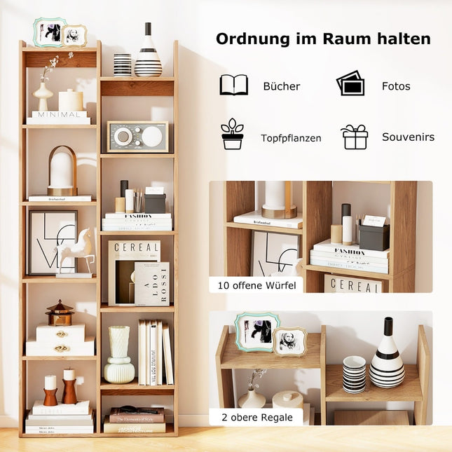 12patrová knihovna s pojistkou proti převrácení, stromový design