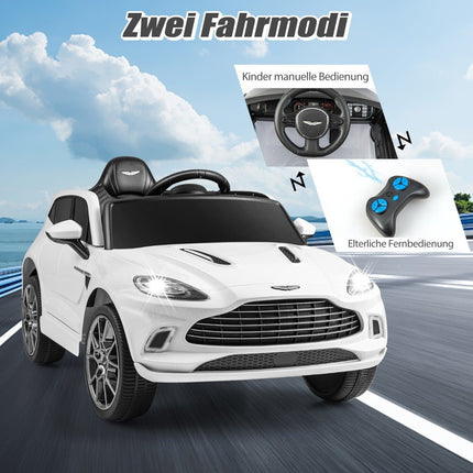 Dětské autíčko 12V Aston Martin DBX s dálkovým ovládáním 2.4G, 1.4-2.5 km/h, bílá