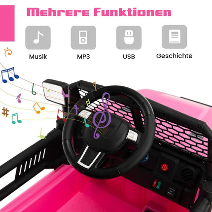 Dětské elektrické vozítko 12V na baterie s dálkovým ovládáním, růžová
