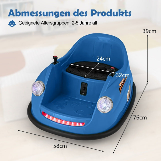 Dětský elektrický autodrom 12V s dálkovým ovládáním, LED světly a hudbou, modrá