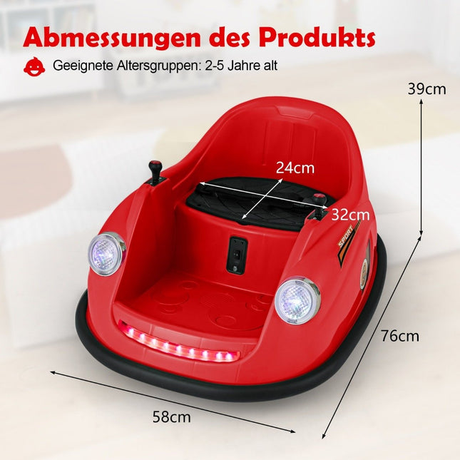 Dětský elektrický autodrom 12V s dálkovým ovládáním, LED světly a hudbou, červená