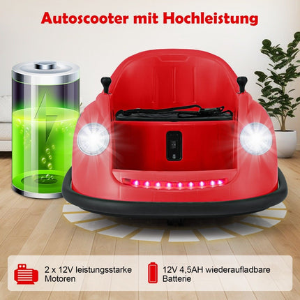 Dětský elektrický autodrom 12V s dálkovým ovládáním, LED světly a hudbou, červená