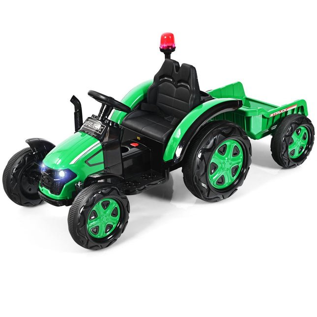 Dětský elektrický traktor 12V s vlečkou, 151 x 68 x 70 cm, zelená
