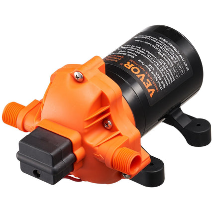 12V Diaphragm Water Pump, 3-Chamber, 3.5 GPM, 40–100 PSI