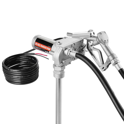12V Fuel Transfer Pump, 15 GPM Gear Pump, Auto Nozzle