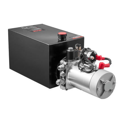 12V Hydraulic Power Unit, 15-Qt Single-Acting Dump Pump