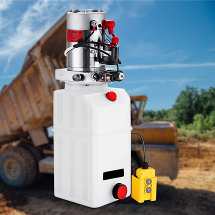 12V Hydraulic Power Unit, 6-Quart, Single-Acting, Remote