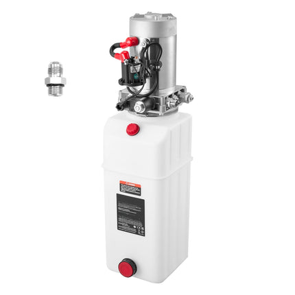 12V Hydraulic Power Unit Pump, 8L Reservoir, Single-Acting