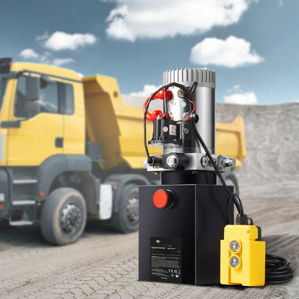 12V Hydraulic Pump Power Unit, Single-Acting, 4-Quart
