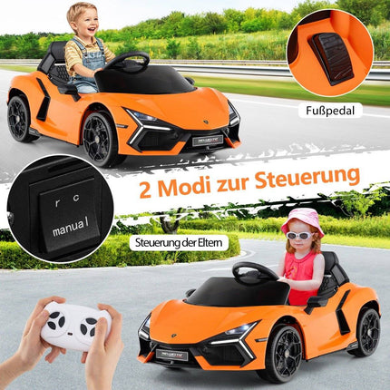 12V Kids Electric Car with LED Lights – Orange