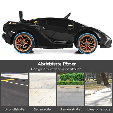 12V Kids Electric Car with Remote, Black, 108x64x41 cm