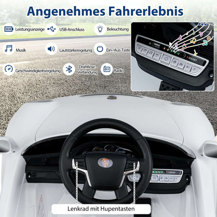 Dětské elektrické auto 12V s ovladačem, licencované Porsche, bílá