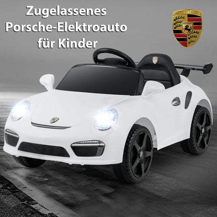 Dětské elektrické auto 12V s ovladačem, licencované Porsche, bílá