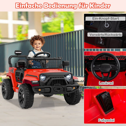 12V Kids Electric Car with Remote, Music, LED Lights