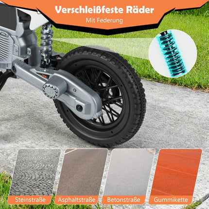 Dětská elektrická motorka 12V se snímatelnými pomocnými kolečky