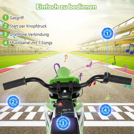 Dětská elektrická motorka 12V se snímatelnými pomocnými kolečky