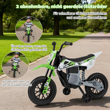 Dětská elektrická motorka 12V se snímatelnými pomocnými kolečky