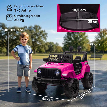 Dětské elektrické vozítko 12V, dálkové ovládání, růžová