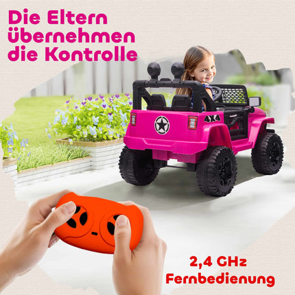 Dětské elektrické vozítko 12V, dálkové ovládání, růžová