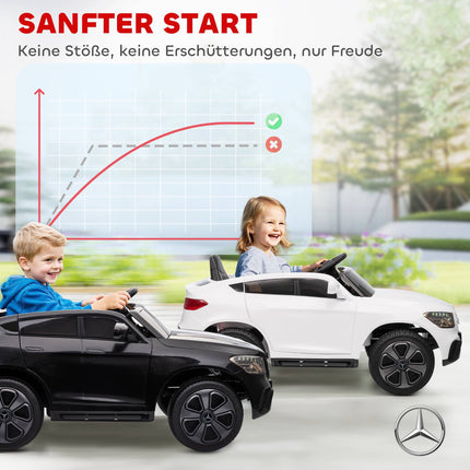 12V Kids Electric Ride-On Car, Remote, LED, Music, Black