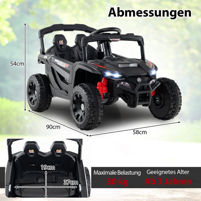 Dětské elektrické UTV 12V s dálkovým ovládáním, černá