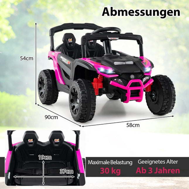 Dětské elektrické UTV 12V s dálkovým ovládáním, růžová