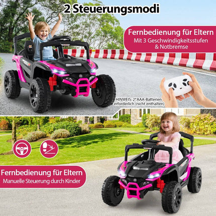 Dětské elektrické UTV 12V s dálkovým ovládáním, růžová