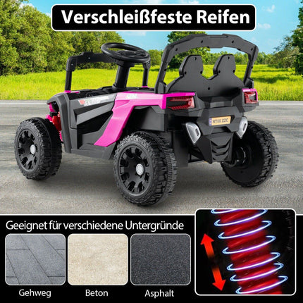 Dětské elektrické UTV 12V s dálkovým ovládáním, růžová