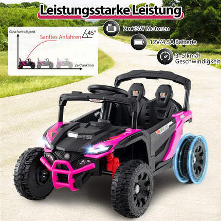 Dětské elektrické UTV 12V s dálkovým ovládáním, růžová