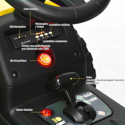 Dětský traktor 12V s vlečkou, dálkové ovládání