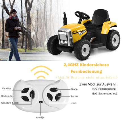 Dětský traktor 12V s vlečkou, dálkové ovládání