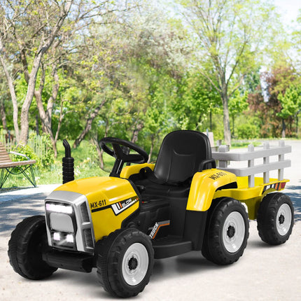 Dětský traktor 12V s vlečkou, dálkové ovládání