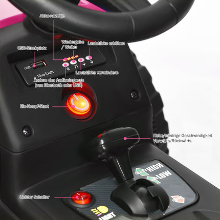 Dětský traktor 12V s vlečkou, dálkové ovládání