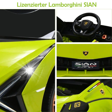 Dětské elektrické auto 12V Lamborghini s dálkovým ovládáním 2.4G, 3-5km/h, s MP3, zelená