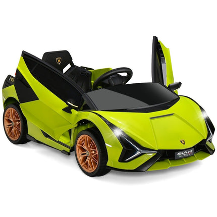 Dětské elektrické auto 12V Lamborghini s dálkovým ovládáním 2.4G, 3-5km/h, s MP3, zelená