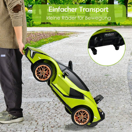 Dětské elektrické auto 12V Lamborghini s dálkovým ovládáním 2.4G, 3-5km/h, s MP3, zelená