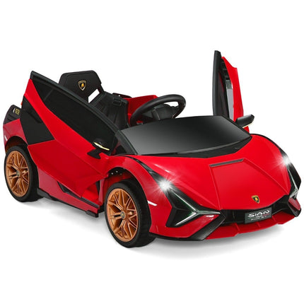 Dětské elektrické auto 12V Lamborghini s dálkovým ovládáním 2.4G, 3-5km/h, s MP3, červená