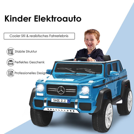 Licencovaný Mercedes-Benz Maybach 12 V, dětský jeep na baterie s odpružením, 115 x 67 x 57 cm, modrá