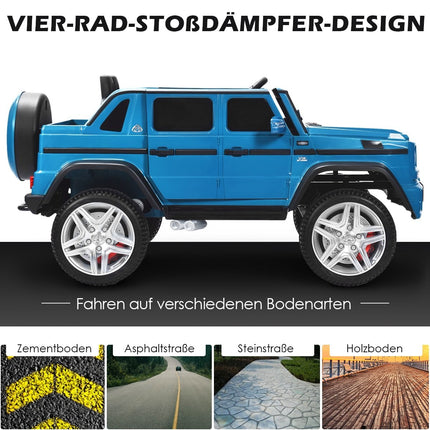 Licencovaný Mercedes-Benz Maybach 12 V, dětský jeep na baterie s odpružením, 115 x 67 x 57 cm, modrá