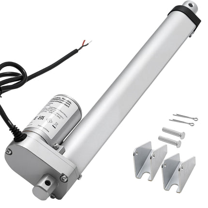 12V Linear Actuator, 250mm Stroke, 1000N, IP54 Bracket