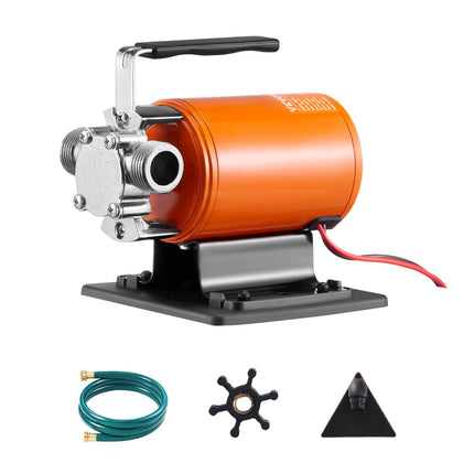12V Water Transfer Pump, 360 GPH, 6 Ft Suction Hose