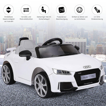 Dětské autíčko 12V se 2 motory, MP3 a hudbou, 104 x 63.5 x 45.5 cm, bílá