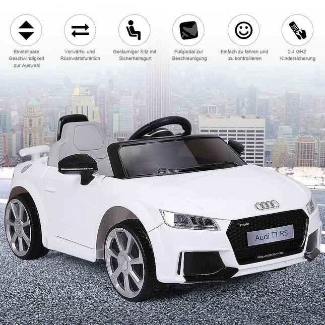 Dětské autíčko 12V se 2 motory, MP3 a hudbou, 104 x 63.5 x 45.5 cm, bílá