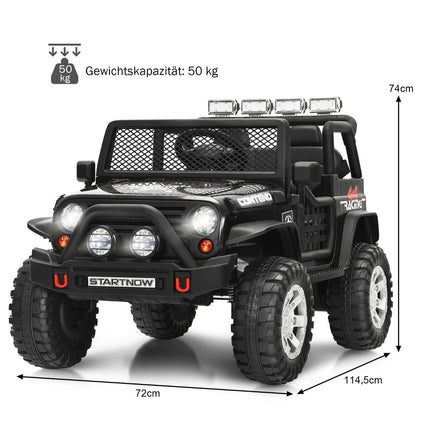 Dětské elektrické auto 12V s dálkovým ovládáním, světly a hudbou, elektrické vozítko, černá